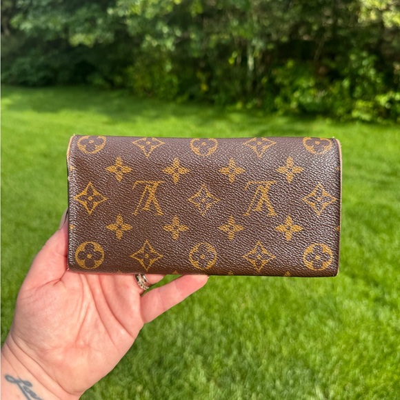 Louis Vuitton Brown Monogram Wallet with Orange Accents - Picture 3 of 13